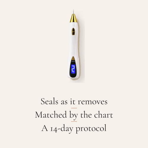 Seals as it removes. Matched by the chart. A 14-day protocol.